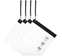 DINHEAROM 4 Pcs Travel Makeup Bags with Drawstring 20x20cm Small Airport Security Liquid Pouches TSA Approved Toiletry Storage for Women Men