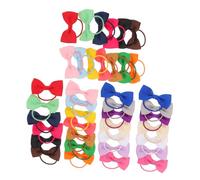 DINHEAROM 40pcs Dog Hair Bows with Elastic Rubber Bands Colorful Bowknot Grooming Accessories for Small Puppies Cute Pet Hair Clips for Yorkie Maltese Poodle Daily Wear and Parties