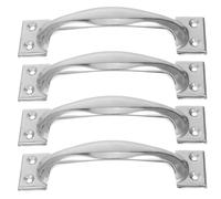 DINHEAROM 4pcs Barn Door Handle Cabinet Door Grip Stainless Steel Bow-Shaped Pulls with High Load Bearing Capacity Universal Installation Compatibility for Garden Gates and Commercial Spaces