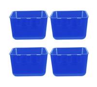 DINHEAROM 4pcs Blue Cage Water Bowls Hanging Feeder Cups for Rabbit and Bird, Pe Material with Easy Installation, Versatile Use for Chicken Cage Feeding and Watering