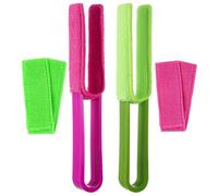 DINHEAROM 4pcs Cleaning Brush Set for Vents and Fan Gaps with Sturdy Pp Handles and Washable Superfine Fiber Brush Heads, for Car Air Vent and Household Blinds Cleaning