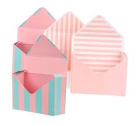 DINHEAROM 4pcs Flower Envelope Box Creative Flower Packaging for Weddings and Birthdays Sturdy Floral Wrapping Envelopes Striped and Solid Designs for Florists and Giving