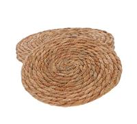 DINHEAROM 4pcs Handwoven Rattan Coasters Round Natural Wicker Drink Mats 12cm Insulated Hot Pads for Dining Table Non-slip Kitchen Accessories