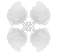 DINHEAROM 4pcs Large Soft Loofah Shower Puff for Men Women Quick Rich Lather Exfoliating Bath Sponges with Mesh Foam Structure Back Scrubber Bathroom Accessories for Skin Cleansing