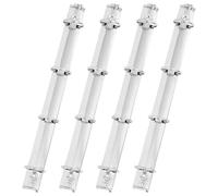 DINHEAROM 4pcs Metal Binder Rings 4-Hole Loose Leaf Binding Spines Silver Iron Sturdy Fits Standard A4 Notebooks Resistant to Bending for Business Presentations and Personal Use