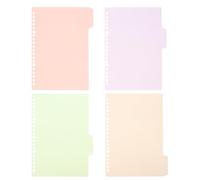 DINHEAROM 4pcs Pastel Pink Pp Binder Dividers with Tabs, Cute Folders with Pockets for A5 Spiral Notebook, Flexible Index Separators for School and Office Organization