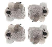 DINHEAROM 4pcs Plush Koala Hair Clips for Soft Lambswool Hair Claw Clips Lightweight Comfortable Hairpins Cute for Teens Daily Wear
