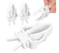 DINHEAROM 4pcs Portable Bird Cage Food Holder Clips White Abs Plastic Parakeet Food Clips for Fixing Fruit and Millet No Mess Bird Feeder Accessories