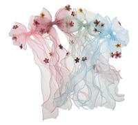 DINHEAROM 4pcs Princess Hair Clips with Fabric and Metal Material, Gentle Touch on Scalp, Easy Braiding Style, Elegant Ribbon Bows for Photo Moments and Gatherings