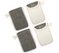 DINHEAROM 4pcs Soap Saver Bag Black Linen Soap Pouch for Shower with Hangable Design and Foam Making Feature for Home and Hotel Use