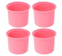 DINHEAROM 4pcs Wax Melter Silicone Liner - Wax Warmer Inner Pot for Home Kit - Non-Stick Replacement Bowls for Hair Remover Machine Pink
