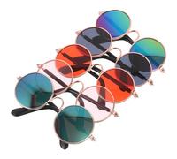 DINHEAROM 5 Pairs Pet Sunglasses for Small Dogs and Cats Ultralight Metal Frame Eyewear with Colored Lenses UV Protection Fashionable Cosplay and Outdoor Eye Care Accessories