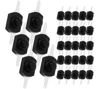 DINHEAROM 50pcs Black Latching Micro Push Button Switch, Self-hold off Control for Torch and Flashlight, 2-pin Mini Pushbutton Suitable for Lamp and Wall Outlet