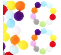 DINHEAROM 50pcs Colorful Plush Balls Cat Toys Interactive Fuzzy Balls for Indoor Cats Kitten Toys Material for Playtime Fun