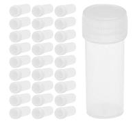 DINHEAROM 50pcs Plastic Sample Bottles with Caps Refillable Small Vials for Pharmaceuticals Pills Powder Storage Travel and Lab Use Lightweight and Portable