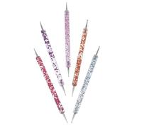 DINHEAROM 5pcs Acrylic Nail Art Pens Set with Dual-ended Dotting Pen and Rhinestones Picker, Practical and Stylish Tools for Nail Decoration, for Professionals and Beginners When Attending A