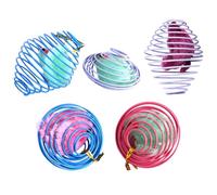 DINHEAROM 5pcs Interactive Cat Mouse in Cage with Iron and Plush Material for Kittens and Cats, Stimulates Exercise and Fun during Solitary Play Random Color