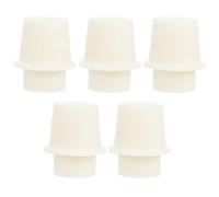 DINHEAROM 5pcs Silicone Test Tube Stoppers for Flasks and Individual Containers, White Conical Flask Sealers, Easy to Pull and Remove, Small and Compact Design for Laboratory