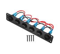 DINHEAROM 6 Gang Rocker Switch Panel Led Indicator for Marine Rv and Automotive Use Waterproof Toggle Switch Panel for Cars and Boats