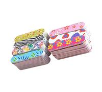 DINHEAROM 60Pcs Double-Sided Small Nail Files EVA Sponge Nail Polishing Strips Colorful Mini Manicure Pedicure Tools Fine Sanding Bands for Surface Smoothing and Ridge Removal