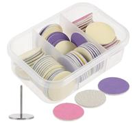 DINHEAROM 60pcs Electric Callus Remover Sanding Discs Set with Bearing and Storage Box, 25mm Colorful Nail Manicure and Pedicure Sandpaper Pads for Dead Skin and Callus Removal on Feet