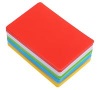 DINHEAROM 60pcs Plastic Blank Id Cards Multipack, White, Yellow, Red, Green, Blue Sheets for DIY Name Badges, Membership Cards, and Business Label Supplies