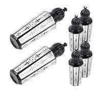 DINHEAROM 6pcs Black Glass Bottles for Essential Oils with Islamic Art Engraving Refillable Perfume Roller Containers for Travel and Aromatherapy