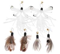 DINHEAROM 6Pcs Cat Teaser Wand Replacement Heads Interactive for Indoor Cats Durable Engages Hunting Instincts for Cat Owners