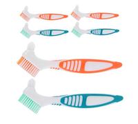 DINHEAROM 6pcs Denture Cleaning Brush Toothbrush Dental Retainer Brush Nylon
