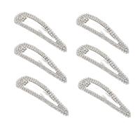 DINHEAROM 6pcs Elegant Silver Rhinestone Hair Clips for Brides Wedding Hair Accessories Decorative Iron Barrettes Beautiful Hairstyle Decorations