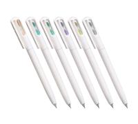 DINHEAROM 6pcs Multicolored Gel Ink Hourglass Pens Set, Plastic Neutral Rollerball Pens for Smooth Writing, Back-to-school and Office Supplies, Teacher and Student Stationery