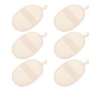DINHEAROM 6Pcs Natural Loofah Bath Towels Beige Exfoliating Shower Scrubbing Tools for Gentle Body Massage and Deep Skin Cleansing Portable Hygienic Rubbing Bath Towels with Hanging for Home