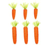 DINHEAROM 6pcs Pet Cat Adorable Carrot Chew Toys Funny Bite Toys for Cat Made of Rope for Kitten Teething and Playtime at Home