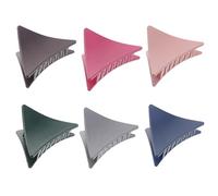 DINHEAROM 6pcs Triangle Hair Claw Clips Plastic Hair Clamp for Women Assorted Color Simple Chic Design Random Color