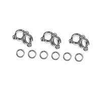 DINHEAROM 6Pcs U Shaped Stainless Steel Foot Chain Rings for Parrots Resistant Bird Training Anklets Durable Foot Rings for Birds for Parrot Lovers