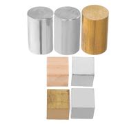 DINHEAROM 7Pcs Metal Density Cube and Cylinder Set Copper Aluminum Iron Teaching Tool for Science Education Physics Experiments Gravity Activity Kit for Students and Teachers