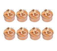 DINHEAROM 8pcs Elegant Golden Wedding Candy Boxes Tinplate Storage Boxes for Wedding Party Favour Packaging with Flower Accessories, Handy and Seal up Candies