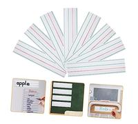 DINHEAROM 8pcs Magnetic Dry Erase Name Tags for Classroom Desk Reusable Rainbow Label Plates with Four Line Grid Wipeable Whiteboard Stickers for Student Name Marking
