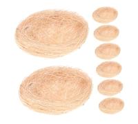 DINHEAROM 8pcs Simulated Bird Nest Ornaments Natural Craft Materials Decorative Photography Props for Small Birds Table and Holiday Decorations