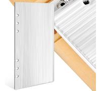 DINHEAROM Acrylic A5 6-Ring Binder Cover with Stripe Design, Binder Protector Shell for Small Notepad, Journal and Planner, Office and School Use