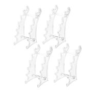 DINHEAROM Acrylic Arc-shaped Eyeliner and Eyebrow Pencil Display Rack 4pcs, Simple Writing Pen Holder for Makeup Store and Desk Organization, Cosmetic Organizer for Beauty Tools