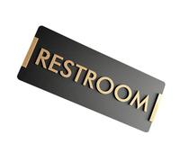 DINHEAROM Acrylic Restroom Sign 8x20cm for Office Business Bathroom Door, Bathroom Wall Decor Guest Toilet Signs for Public Washroom