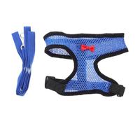 DINHEAROM Adjustable Breathable Chicken Mesh Harness with Leash, Comfortable Blue Vest for Geese, Ducks and Small Poultry Walking, Medium Size Pet Harness for Outdoor Use Random Color