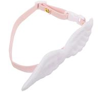 DINHEAROM Adjustable White Wing Cat Collar with Buckle Cute Kitten Collar with Angel Wings and Butterfly Bowtie for Outdoor Use