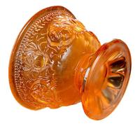 DINHEAROM Amber Glass Water Offering Cup for Buddhist Worship, Medium Size Decorative Holy Water Bowl for Temple Rituals and Meditation, Colorful Retro Design Sacrifice Supply Chalice