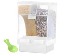 DINHEAROM Automatic Bird Feeder for Parakeets and Birds with Plastic Dual Compartments and Spoon, Easy to Mount on Surfaces for Convenient Feeding Random Color