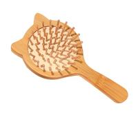 DINHEAROM Bamboo Hair Brush for Women Smooth Detangling with Soft Teeth Cat Ear Design Comfortable Scalp Massage Styling Comb for Thin Hair Natural Material Option