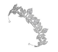 DINHEAROM Baroque Leaf Plated Alloy Bridal Tiara Crown Headband Wedding Headdress Bride Hair Accessory Elegant Female Wedding Hair Decor