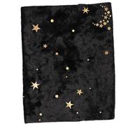 DINHEAROM Black Velvet Book Sleeve with Gold Foil Print Handmade Fabric Book Protector Cover for Textbooks for Reading Lovers and Journal Women