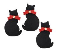 DINHEAROM Bookmarks Stylish and Exquisitely Designed Cat Shaped Leather Black 3pcs Adorable Reading Accessory and Decorative Page Markers Book Tails for Students and for Reading